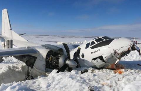 AN-26 Snow Collision Wreck-C-InterState Aviation Committee