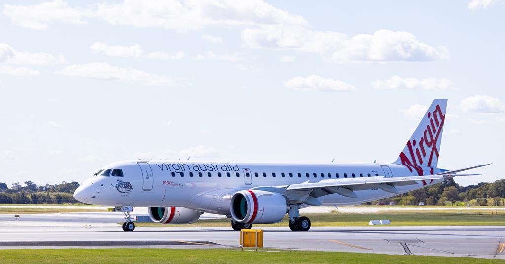 Le premier E190 E2 de Virgin Australia arrive à Perth