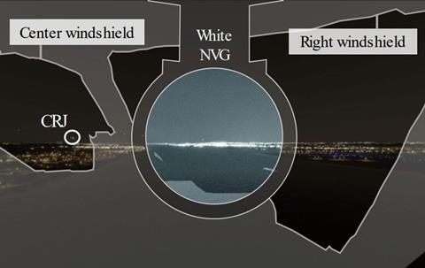 Rendu NTSB du cockpit de l'UH-60L avant le crash de PSA Airlines sur le fleuve Potomac
