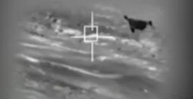 Images d'une caméra de l'IAF montrant un drone iranien Shahed