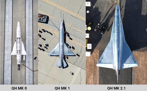 Comparaison des tailles de véhicules Quarterhorse c Hermeus